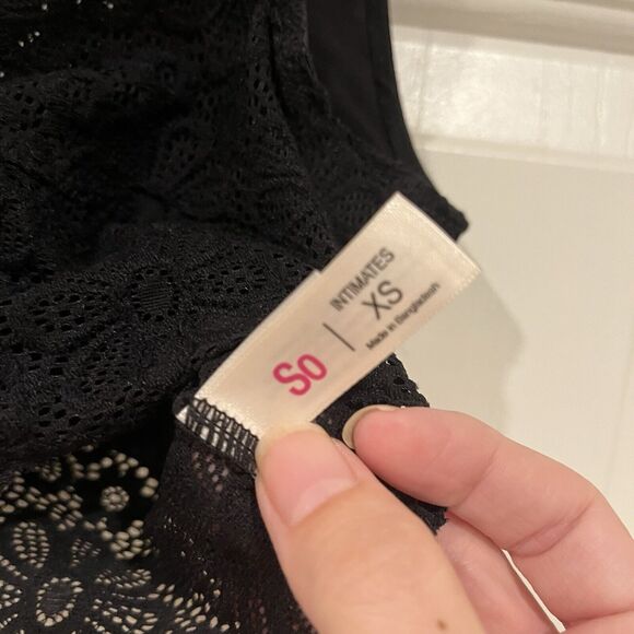 SO Junior Lace Plunge Bralette Black SO51-030 XS NWT - Picture 5 of 6